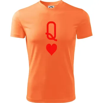 Poker Q love - Dětské triko sportovní (dresovina) - 158 cm/12 let ( Neon mandarine )