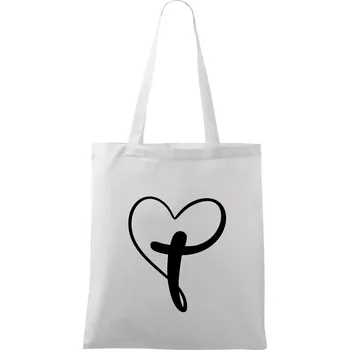 Jesus srdce - Taška bavlněná - 42 x 38 cm ( Bílá )