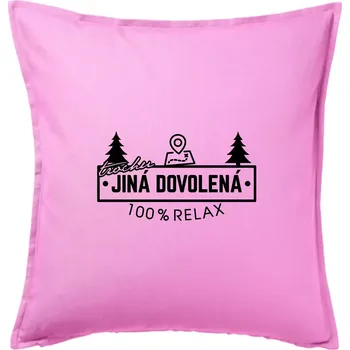 Polštář Trochu jiná dovolená mapa - Polštář 50x50 - 50x50 - Pouze potah ( Růžová )