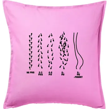 Polštář Cesta na pivo a domů - Polštář 50x50 - 50x50 - Pouze potah ( Růžová )