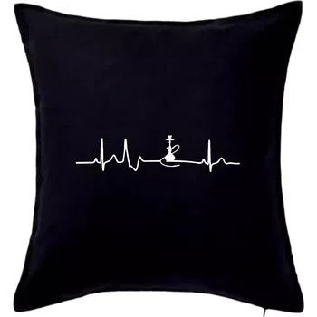 Polštář EKG shisha - Polštář 50x50 - 50x50 - Pouze potah ( Černá )