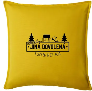 Polštář Trochu jiná dovolená batoh - Polštář 50x50 - 50x50 - Pouze potah ( Žlutá )