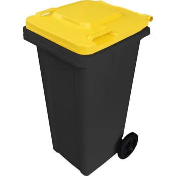 Popelnice Max C24BY Popelnice 240 L černá se žlutým víkem