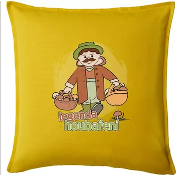 Polštář Legenda houbaření - Polštář 50x50 - 50x50 - Pouze potah ( Žlutá )