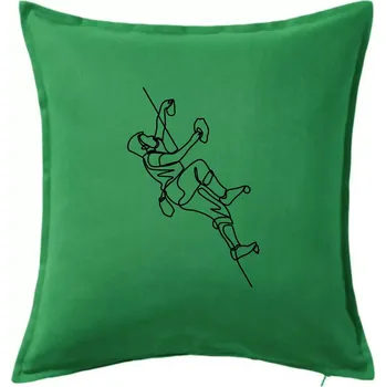 Polštář Lezecká stěna jedním tahem - Polštář 50x50 - 50x50 - Včetně výplně ( Středně zelená )