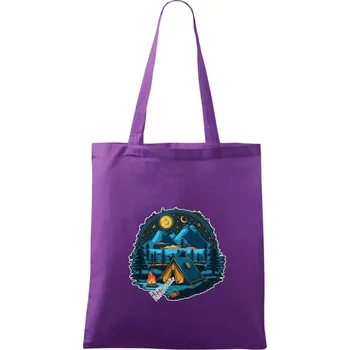 Nákupní taška Krkonoše pod stanem - Taška bavlněná - 42 x 38 cm ( Fialová )