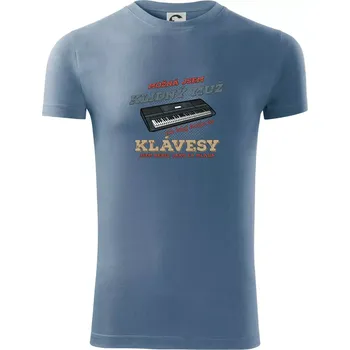 Klávesy klidný muž - Viper FIT - Pánské zůžené tričko - 3XL ( Denim )