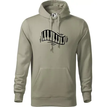 Pánská mikina Klávesy kreslené - Mikina pánská Cape s kapucí - 5XL ( Light khaki )