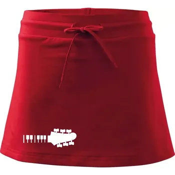 Dámská sukně Klávesy a kytara - Sportovní sukně - two in one - XS ( Červená )