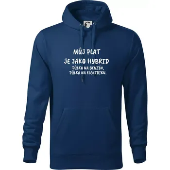 Pánská mikina Můj plat jako hybrid - Mikina pánská Cape s kapucí - 5XL ( Půlnoční modrá )