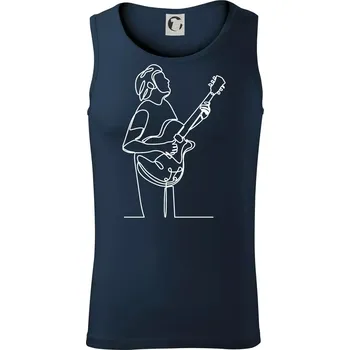 Kytarista jedním tahem - Tílko pánské Core - 2XL ( Námořní modrá (velmi tmavá - téměř černá) )