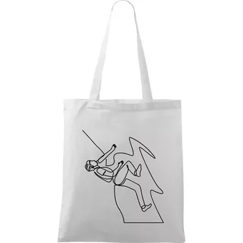 Lezec na skále jedním tahem - Taška bavlněná - 42 x 38 cm ( Bílá )