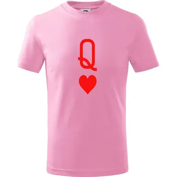 Poker Q love - Tričko dětské bavlněné - 104-110cm / 3-4 roky ( Růžová )