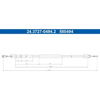 Lanko parkovací brzdy Tažné lanko, parkovací brzda, 24.3727-0494.2