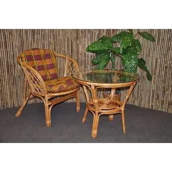 Zahradní sestava Axin Trading s.r.o. Ratanová sedací souprava Bahama 1+1 medová, polstr okrový