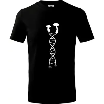 DNA houby - Tričko dětské bavlněné - 98 cm / 2 roky ( Černá )