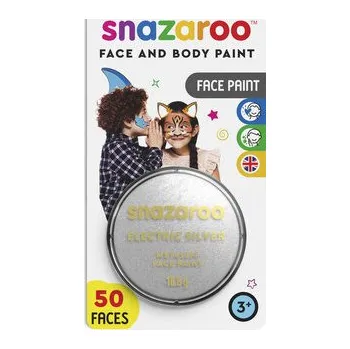 Výtvarná barva Snazaroo barva na obličej metalická 18 ml- stříbrná na blistru