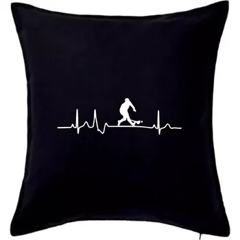 Polštář Ekg hurling - Polštář 50x50 - 50x50 - Pouze potah ( Černá )