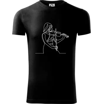 Pánská móda Houslistka jedním tahem - Viper FIT - Pánské zůžené tričko - M ( Černá )