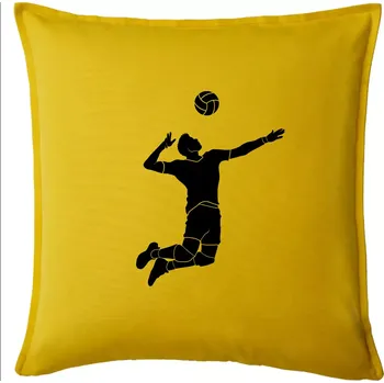 Polštář Volejbal nápřah muž - Polštář 50x50 - 50x50 - Pouze potah ( Žlutá )