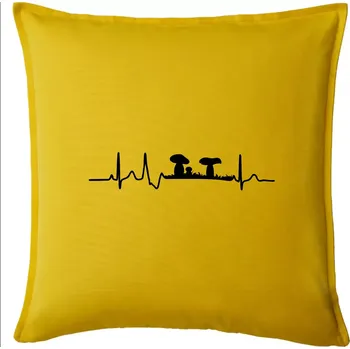 Polštář EKG houbař - Polštář 50x50 - 50x50 - Pouze potah ( Žlutá )