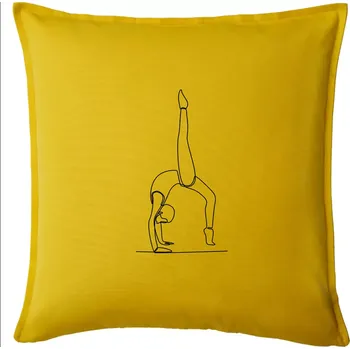 Polštář Gymnastika na rukou jedním tahem - Polštář 50x50 - 50x50 - Pouze potah ( Žlutá )