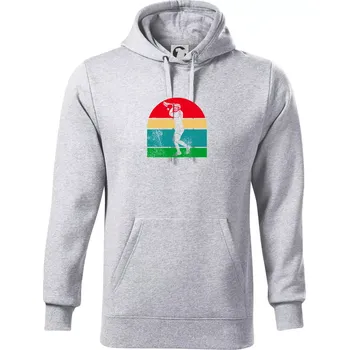 Pánské oblečení Hurling vintage - Mikina pánská Cape s kapucí - 2XL ( Světlešedý Melír )
