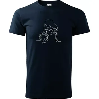 Pánské tričko Běžec na startu jedním tahem - Triko extra velké (5-8XL) - 7XL ( Námořní modrá (velmi tmavá - téměř černá) )