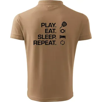 Pánská košile Play eat sleep repeat padel - Polokošile pánská Pique Polo 203 - 4XL ( Písková )