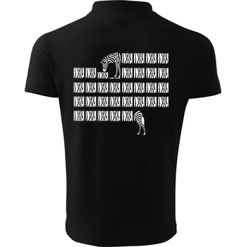 Pánská košile Zebra dlouhá - Polokošile pánská Pique Polo 203 - 5XL ( Černá )