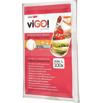 Sáček na potraviny Kapsa na svačinu 19x22cm papírová bílá, bal 100 ks