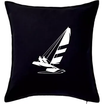 Polštář Katamarán na vodě - Polštář 50x50 - 50x50 - Pouze potah ( Černá )