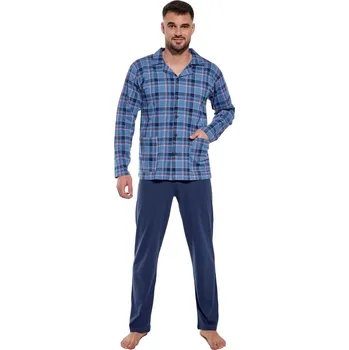 Pánské pyžamo Světle modré pánské pyžamo Cornette - 100% bavlna, světle modrá XL i41_9999953924_2:světle modrá_3:XL_