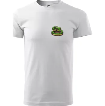 Pánské tričko Had na prsu - Triko extra velké (5-8XL) - 7XL ( Bílá )