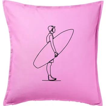 Polštář Surfař stojící jedním tahem - Polštář 50x50 - 50x50 - Pouze potah ( Růžová )