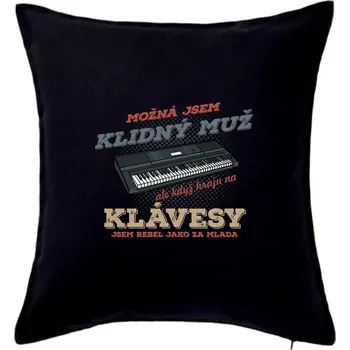 Polštář Klávesy klidný muž - Polštář 50x50 - 50x50 - Pouze potah ( Černá )