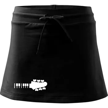 Dámská sukně Klávesy a kytara - Sportovní sukně - two in one - XL ( Černá )