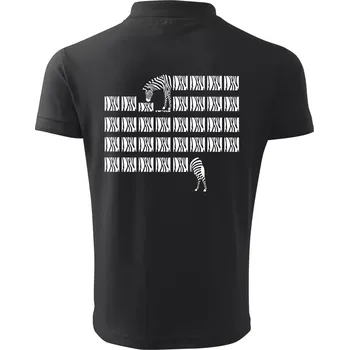 Pánská košile Zebra dlouhá - Polokošile pánská Pique Polo 203 - 3XL ( Dřevěné uhlí )