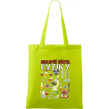 Nejlepší učitel fyziky - Taška bavlněná - 42 x 38 cm ( Limetková )