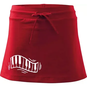 Dámská sukně Klávesy kreslené - Sportovní sukně - two in one - S ( Červená )
