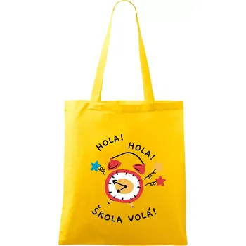 Hola hola, škola volá! - Taška bavlněná - 42 x 38 cm ( Žlutá )