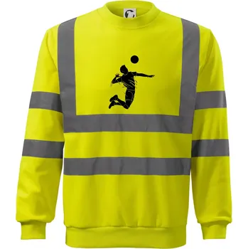 Pánská mikina Volejbal splash jednoduchý - Reflexní mikina - L ( Neonově žlutá )