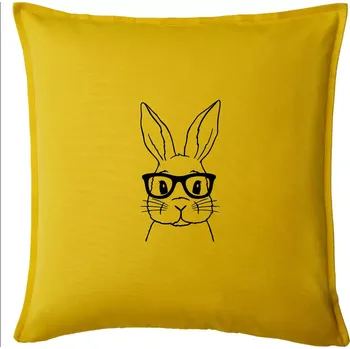 Polštář Králík s brýlemi - Polštář 50x50 - 50x50 - Pouze potah ( Žlutá )