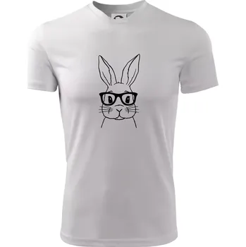 Králík s brýlemi - Dětské triko sportovní (dresovina) - 158 cm/12 let ( Bílá )