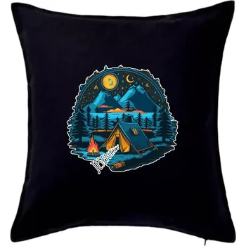 Polštář Jeseníky pod stanem - Polštář 50x50 - 50x50 - Pouze potah ( Černá )