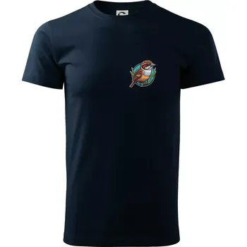 Pánské tričko Vrabec na prsu - Triko extra velké (5-8XL) - 7XL ( Námořní modrá (velmi tmavá - téměř černá) )