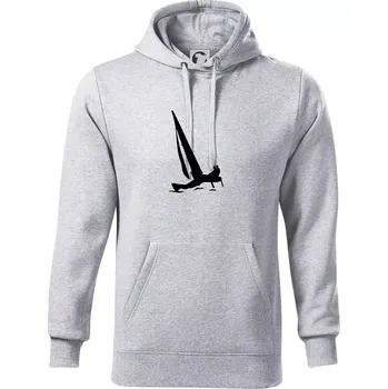 Pánská mikina Katamarán 2 osoby - Mikina pánská Cape s kapucí - 5XL ( Světlešedý Melír )