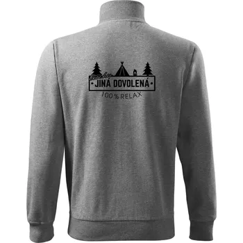 Pánská mikina Trochu jiná dovolená stan - Mikina bez kapuce Adventure - 3XL ( Tmavě šedý melír )