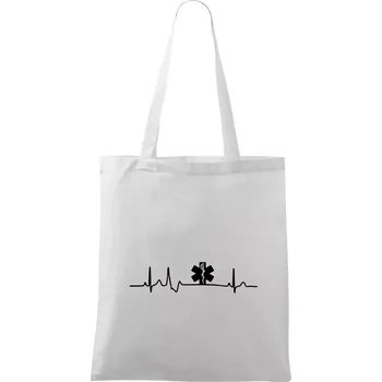 EKG rescue - Taška bavlněná - 42 x 38 cm ( Bílá )