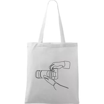 Fotograf jedním tahem - Taška bavlněná - 42 x 38 cm ( Bílá )